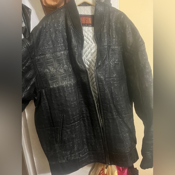 Black Bomber Jacket with Textured Finish vintage